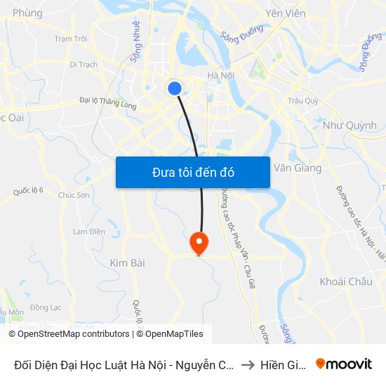 Đối Diện Đại Học Luật Hà Nội - Nguyễn Chí Thanh to Hiền Giang map