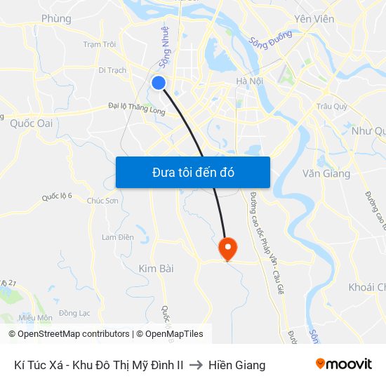 Kí Túc Xá - Khu Đô Thị Mỹ Đình II to Hiền Giang map