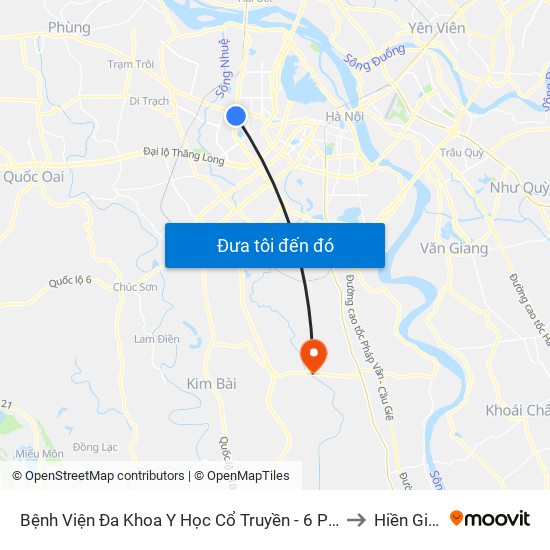 Bệnh Viện Đa Khoa Y Học Cổ Truyền - 6 Phạm Hùng to Hiền Giang map