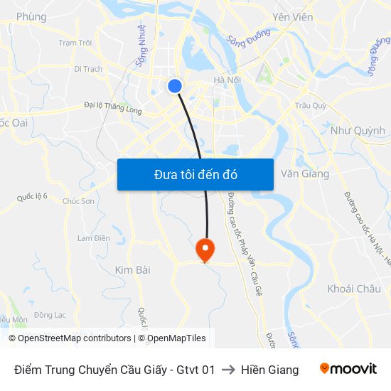 Điểm Trung Chuyển Cầu Giấy - Gtvt 01 to Hiền Giang map