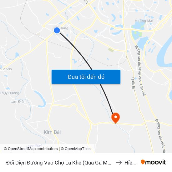Đối Diện Đường Vào Chợ La Khê (Qua Ga Metro La Khê) - 405 Quang Trung (Hà Đông) to Hiền Giang map