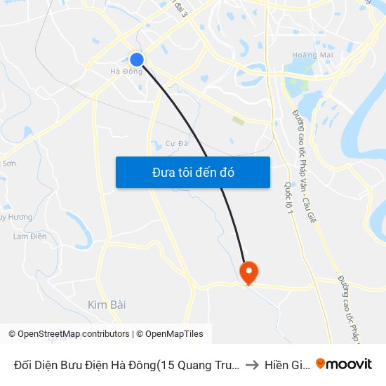 Đối Diện Bưu Điện Hà Đông(15 Quang Trung Hà Đông) to Hiền Giang map