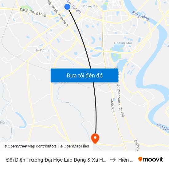 Đối Diện Trường Đại Học Lao Động & Xã Hội - 48 Trần Duy Hưng to Hiền Giang map