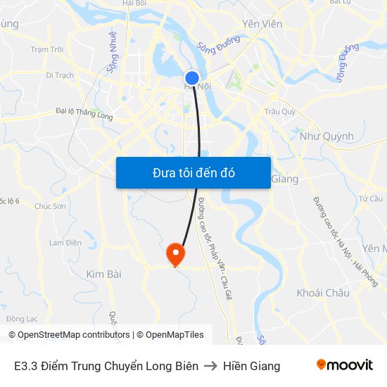 E3.3 Điểm Trung Chuyển Long Biên to Hiền Giang map