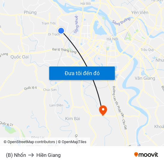 (B) Nhổn to Hiền Giang map
