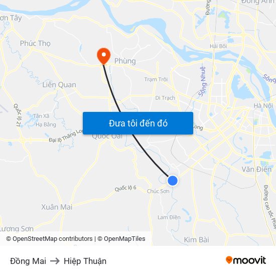 Đồng Mai to Hiệp Thuận map