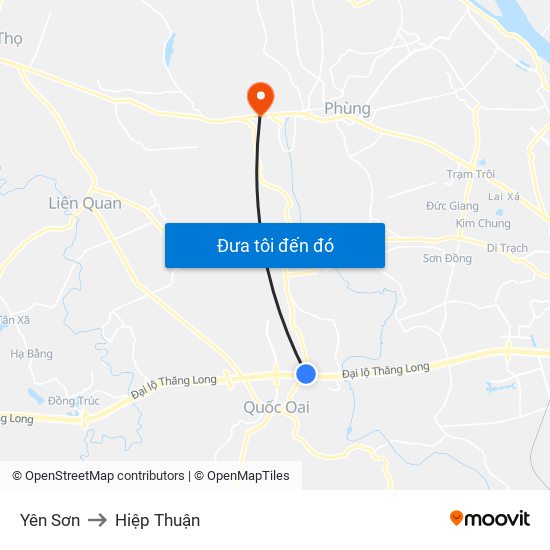 Yên Sơn to Hiệp Thuận map