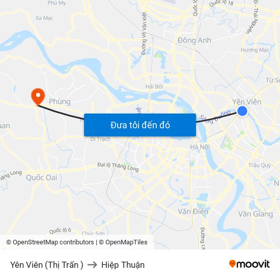 Yên Viên (Thị Trấn ) to Hiệp Thuận map