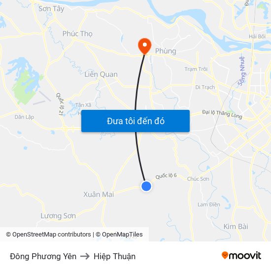 Đông Phương Yên to Hiệp Thuận map