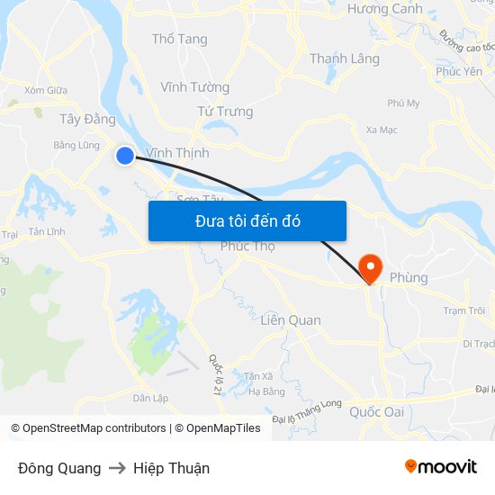 Đông Quang to Hiệp Thuận map