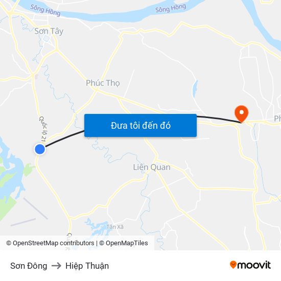 Sơn Đông to Hiệp Thuận map