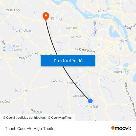 Thanh Cao to Hiệp Thuận map