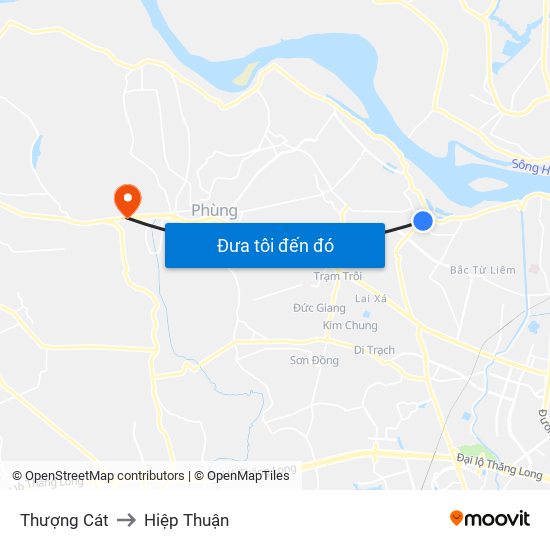 Thượng Cát to Hiệp Thuận map