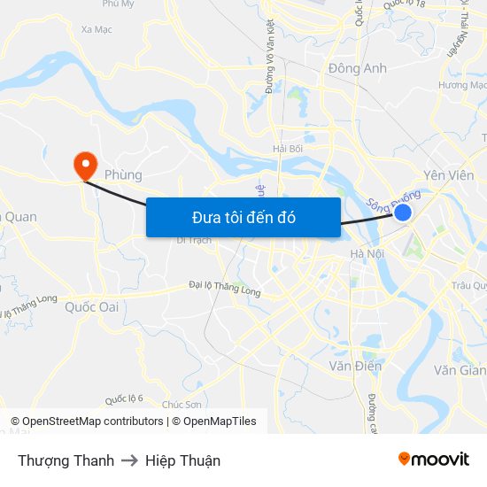 Thượng Thanh to Hiệp Thuận map