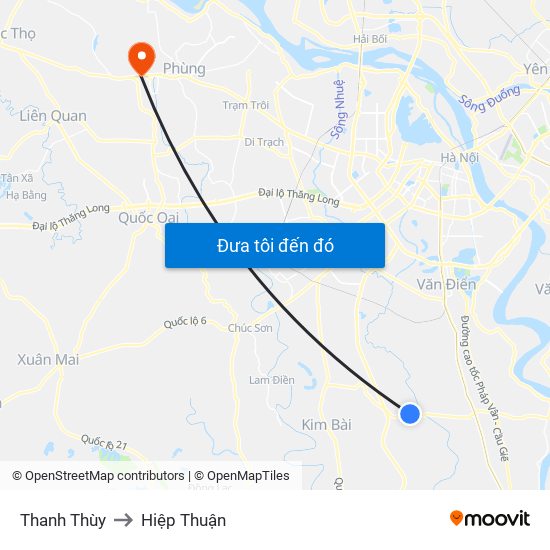 Thanh Thùy to Hiệp Thuận map