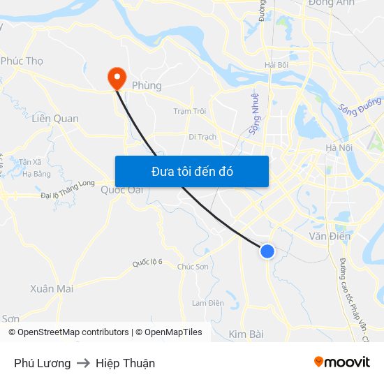 Phú Lương to Hiệp Thuận map