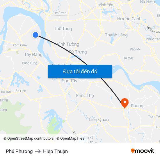 Phú Phương to Hiệp Thuận map