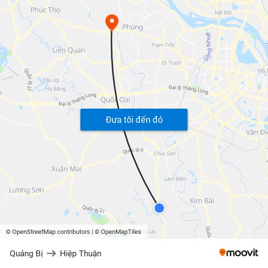 Quảng Bị to Hiệp Thuận map