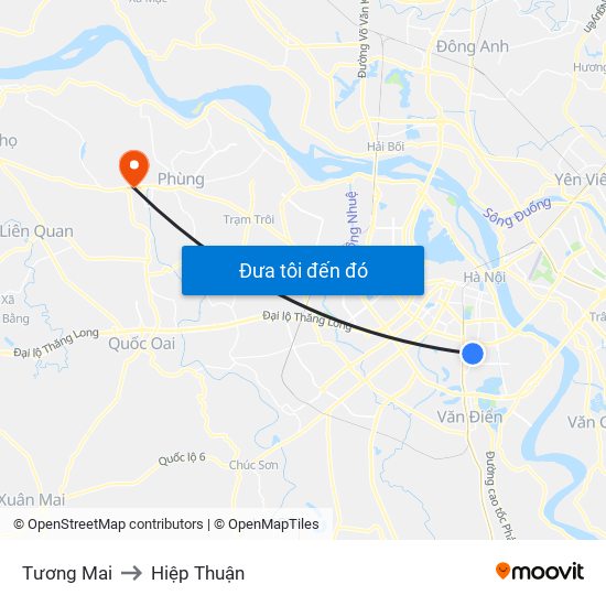 Tương Mai to Hiệp Thuận map