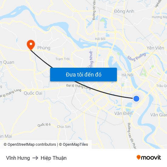 Vĩnh Hưng to Hiệp Thuận map