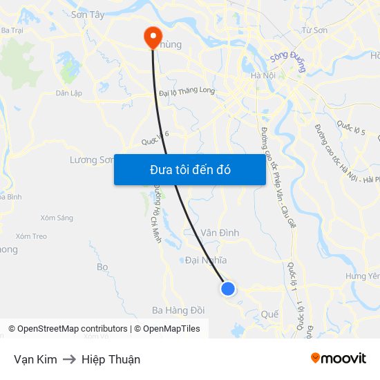 Vạn Kim to Hiệp Thuận map