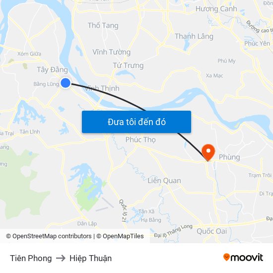 Tiên Phong to Hiệp Thuận map