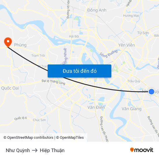 Như Quỳnh to Hiệp Thuận map