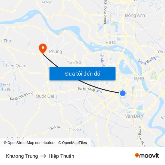 Khương Trung to Hiệp Thuận map