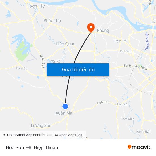 Hòa Sơn to Hiệp Thuận map
