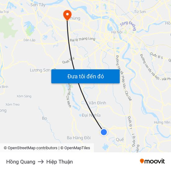 Hồng Quang to Hiệp Thuận map