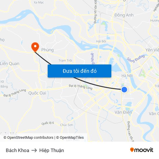 Bách Khoa to Hiệp Thuận map