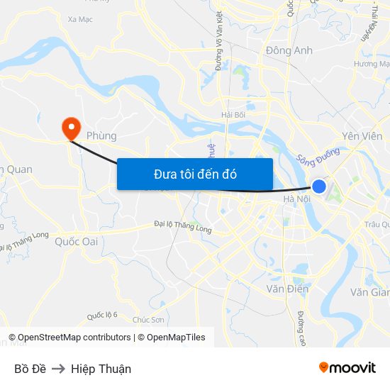 Bồ Đề to Hiệp Thuận map