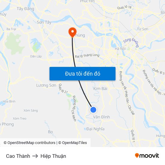 Cao Thành to Hiệp Thuận map