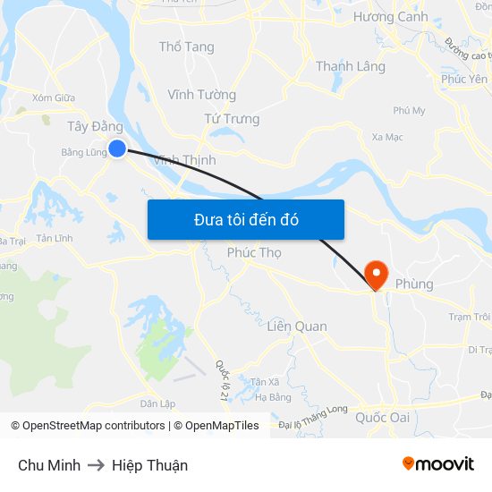 Chu Minh to Hiệp Thuận map