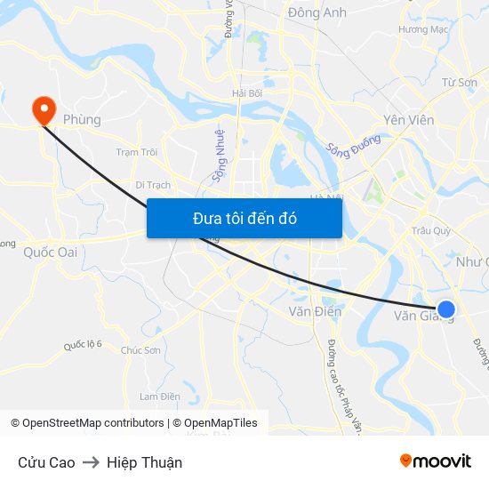 Cửu Cao to Hiệp Thuận map