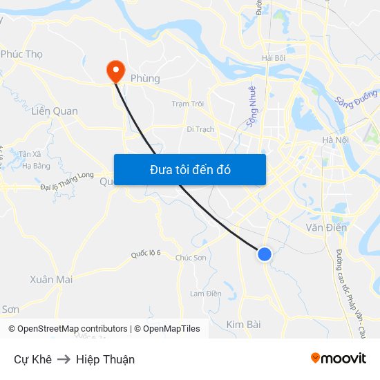 Cự Khê to Hiệp Thuận map