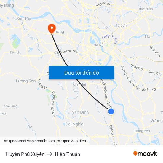 Huyện Phú Xuyên to Hiệp Thuận map