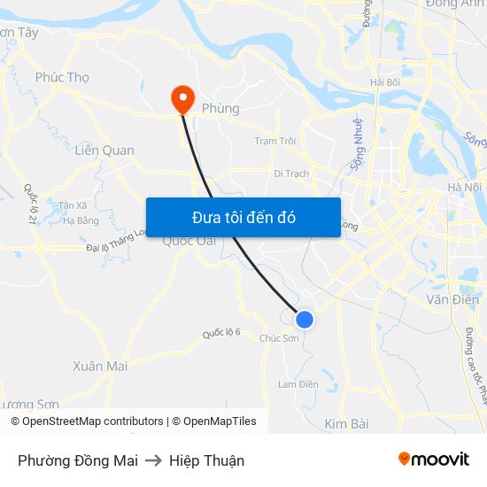 Phường Đồng Mai to Hiệp Thuận map