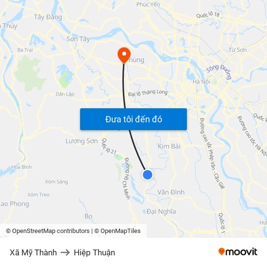 Xã Mỹ Thành to Hiệp Thuận map
