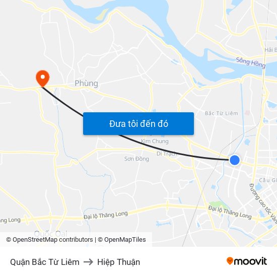 Quận Bắc Từ Liêm to Hiệp Thuận map