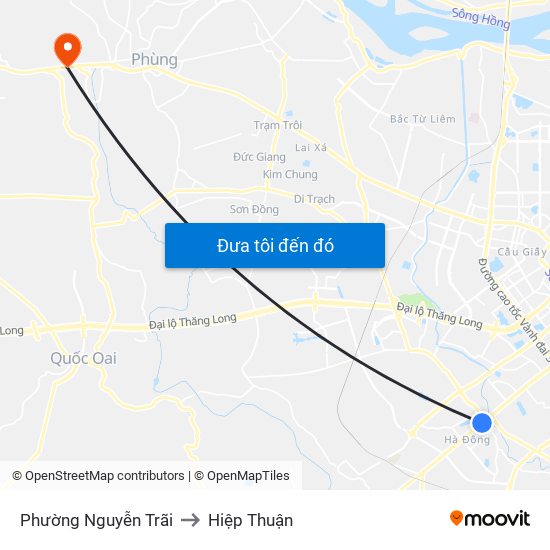 Phường Nguyễn Trãi to Hiệp Thuận map