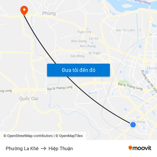 Phường La Khê to Hiệp Thuận map