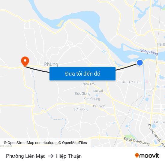 Phường Liên Mạc to Hiệp Thuận map