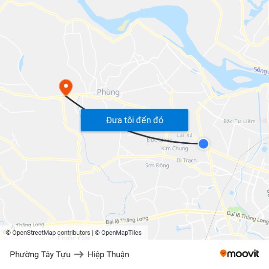 Phường Tây Tựu to Hiệp Thuận map