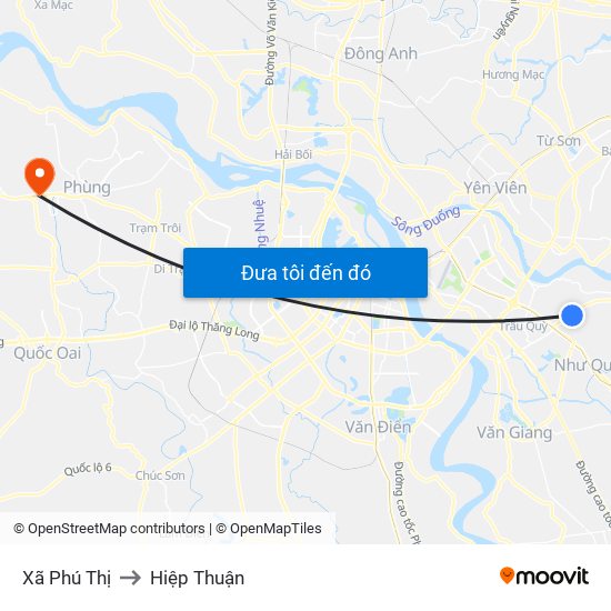Xã Phú Thị to Hiệp Thuận map