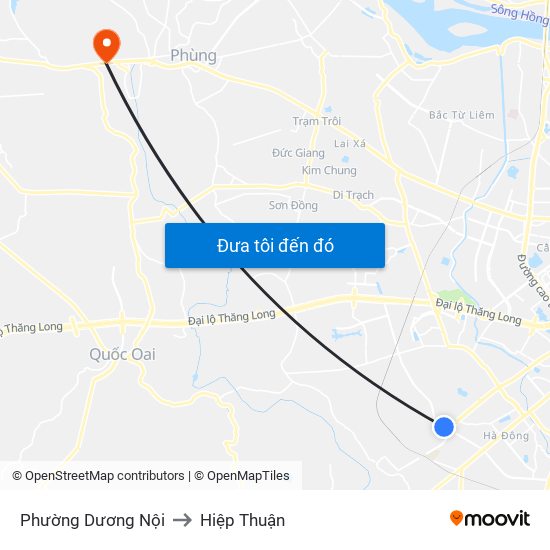 Phường Dương Nội to Hiệp Thuận map