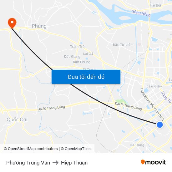 Phường Trung Văn to Hiệp Thuận map