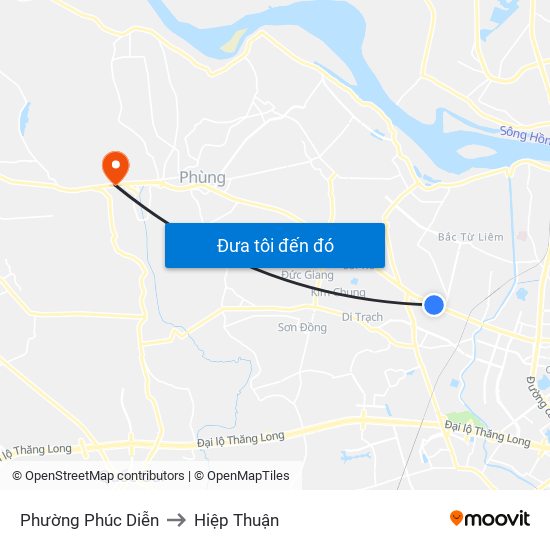 Phường Phúc Diễn to Hiệp Thuận map