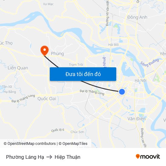 Phường Láng Hạ to Hiệp Thuận map