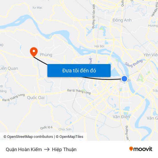 Quận Hoàn Kiếm to Hiệp Thuận map
